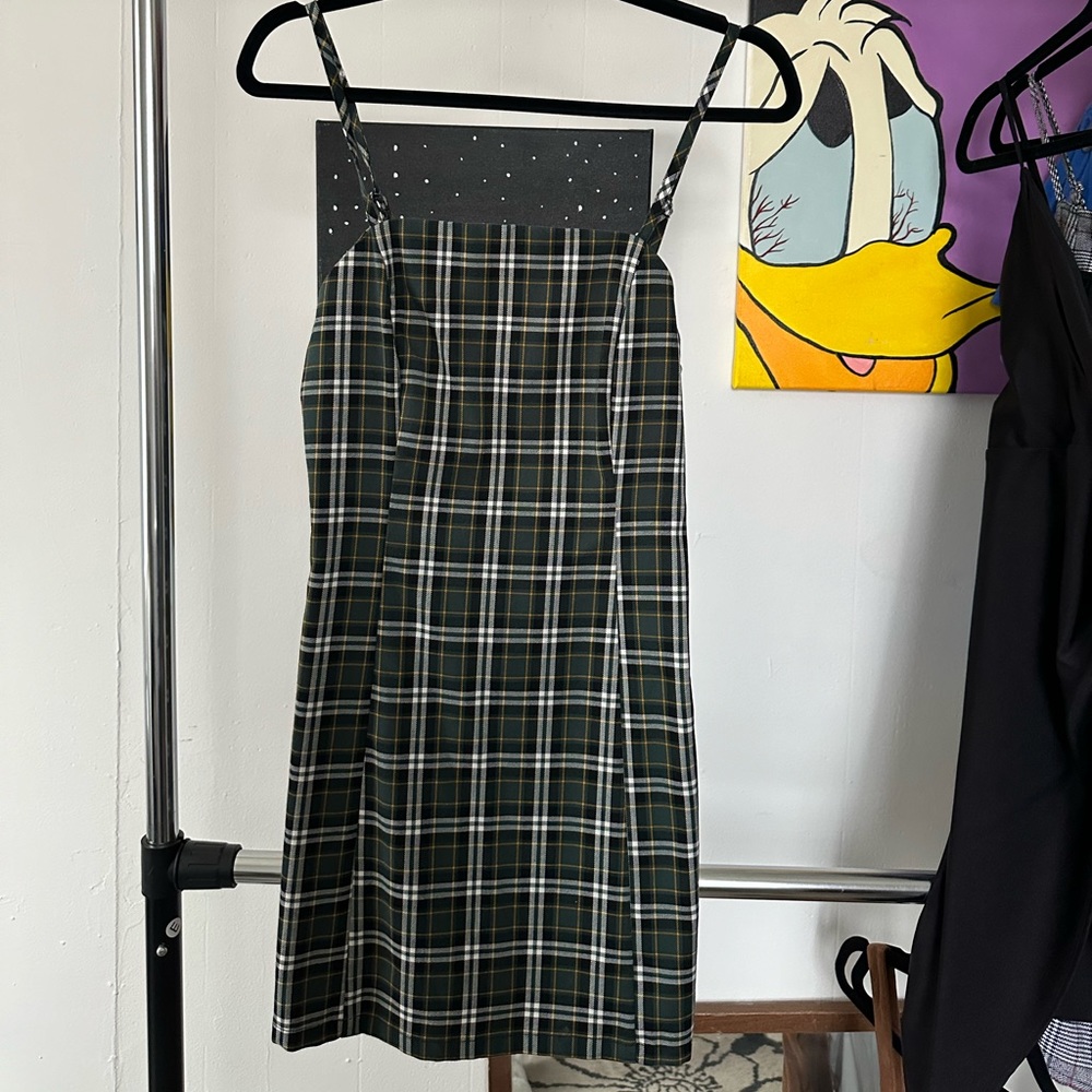 LAST CHANCE Green Plaid Dress